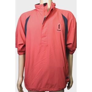Boone Golf Club Wind Shirt Men's Size L Windbreaker CB WeatherTec Salmon Pink
